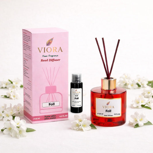 Viora Reed Diffuser 125 ml+ 50Ml free Refill with Foll Fragrance