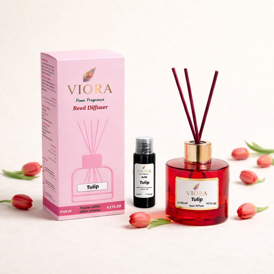 Viora Reed Diffuser  125 ml+ 50ml Free Refill with  Tulip Fragrance