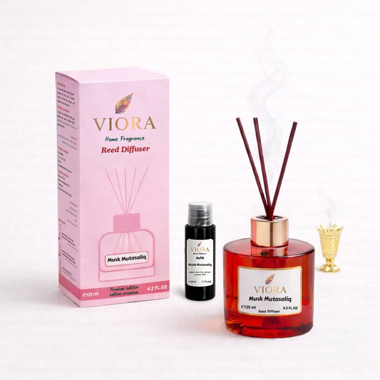 Viora Reed Diffuser 125 ml+ 50Ml Refill free with Musk Mutsaliq Fragrance
