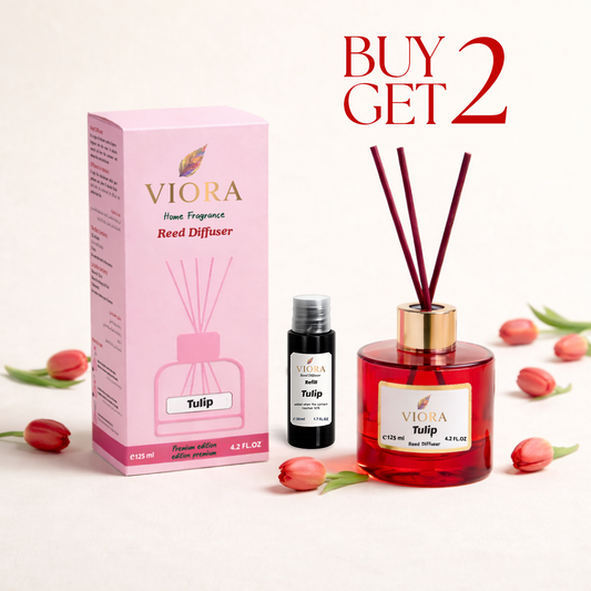Viora Reed Diffuser  125 ml+ 50ml Free Refill with  Tulip Fragrance