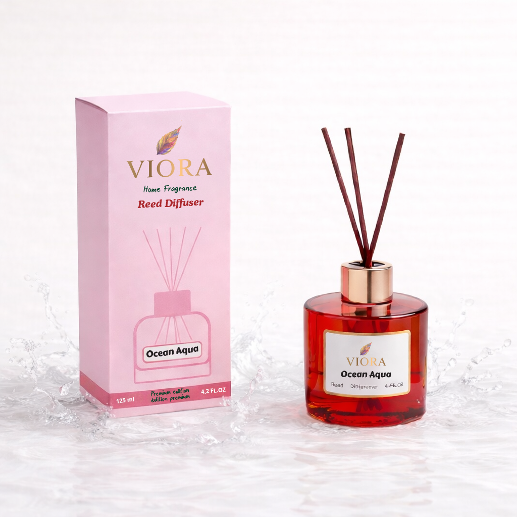 Viora Reed Diffuser 125 ml+ 50Ml free Refill with Ocean Aqua Fragrance